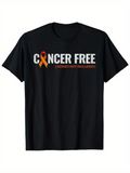 Men's T-Shirt Cancer Free Awareness Ribbon With Empowering Printed Message Shirt