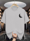 Men's T-Shirt Faded Crescent Moon Under Starlit Night Sky Moon