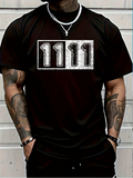 Men's T-Shirt Vintage Distressed Digits In Bold Print Featuring Number