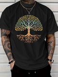 Men's T-Shirt Radiant Roots With Colorful Branches Glowing Above Sprawling Tree