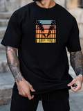 Men's T-Shirt Sunset Palms With Silhouetted Trees And Vibrant Gradient Sky