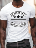 Men's T-Shirt Made In 1956 Limited Edition With Bold Stars Classic White Typography