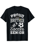 Men's T-Shirt Proud Brother Of A Soccer Senior Graphic Ball Design Shirt