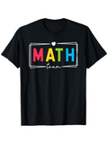 Men's T-Shirt Colorful Letters With Simple Heart And Framed Math Team Text