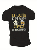 Men's T-Shirt Beer Glasses And Chef Hat With Crossed Utensils Kitchen