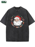 Men's T-Shirt Merry Christmas With Candy Canes And Holly Jolly Santa Claus