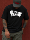 Men's T-Shirt Push Forward Playful Handwritten Text On Skateboard Graphic