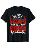 Men's T-Shirt Proud Mom Of A Graduate With Hearts And Diplomas Under Cap