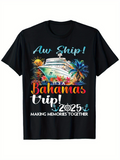 Men's T-Shirt Aw Ship Bahamas Trip 2025 With Colorful Palm Trees Ship