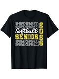 Men's T-Shirt Softball Senior Letters And Bold Yellow 2026 Design
