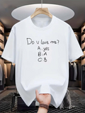 Men's T-Shirt Do You Love Me Simple Handwritten Lettering With Playful Quiz Theme T Shirt