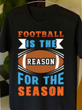 Men's T-Shirt Football Is The Reason For The Season With Brown Graphic Season Football