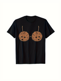Men's T-Shirt Playful Kitty Cat Faces With Whiskers And Ears On Chest Cat
