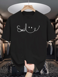 Men's T-Shirt Smile With Whimsical Handwritten Letters Forming A Smiling Face