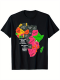 Men's T-Shirt Colorful Regions Map With Bold Lettering Africa Continent