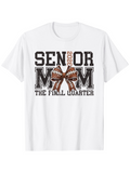 Men's T-Shirt Senior Mom With Football Bow And Bold Text