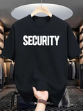 Men's T-Shirt Security Bold White Letters On Simple Cotton T Shirt