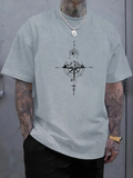 Men's T-Shirt Sacred Geometry With Astrological Symbols And Intricate Compass Star