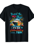 Men's T-Shirt Board The Ship Colorful Fireworks With Cruise Ship Under Night Sky