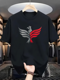 Men's T-Shirt Dynamic Red And Gray Wings With Bold Striking Phoenix Bird