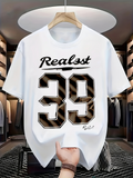 Men's T-Shirt Realst Bold Lettering With Pattern Filled Large Numbers Shirt