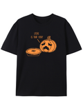 Men's T-Shirt Serve Is The Point Glowing Jack O Lantern And Pumpkin Pie Artwork Pumpkin
