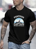 Men's T-Shirt Pontoon Captain Sunset Horizon My Boat My Rules Boat