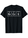 Men's T-Shirt Periodic Table Elements Design With Black Shirt Chemistry Bacon