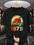 Men's T-Shirt Vintage Sunset With Retro Rainbow Palm Tree 1979