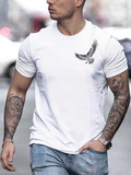 Men's T-Shirt Soaring Majestic Wings Above The Chest White Eagle