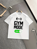 Men's T-Shirt Gym Mode On With Barbell Illustration And Toggle Switch Graphic