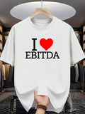 Men's T-Shirt I Love Bright Red Heart Letters On Casual White T Shirt