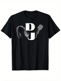 Men's T-Shirt DJ With Classic Headphones And Retro Microphone Graphic