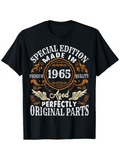Men's T-Shirt Special Edition Premium Quality 1965 Aged Perfectly Typography Design Parts