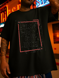 Men's T-Shirt Distressed Urban Style Graphic With Red Framing Around Large Impossible Word