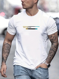 Men's T-Shirt Urban Energy With Colorful Lines Against White T Shirt