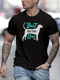 Men's T-Shirt Best Dog Dad Ever Silhouette Of Dog With Playful Bold Typography