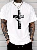Men's T-Shirt God Loved The World Cross With Crown Of Thorns Christian Son
