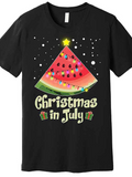 Men's T-Shirt Christmas In July Festive Watermelon Slice Under Star
