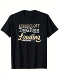 Men's T-Shirt Kinesiology Degree Loading Retro Bold Letters With Decorative Banner Motif