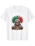 Men's T-Shirt Hecho En Vibrant Colors And Feathered Headdress Aztec Warrior
