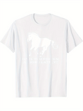 Men's T-Shirt Wild Galloping Motion With Shining Light And Majestic Horse
