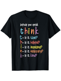 Men's T-Shirt Before You Speak Colorful Inspiring Words Typography On Black T Shirt