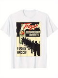 Men's T-Shirt Line Silhouettes Under Vintage Poster Bottle Graphic
