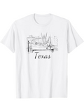 Men's T-Shirt Texas Vintage Harbor Sketch With Classic Fishing Boats And Calm Waterfront Scene