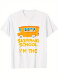 Men's T-Shirt Skipping School Im The Bright Yellow Bus With Happy Children