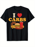 Men's T-Shirt I Love Carbs With Donut Burger Fries And Soda Cup