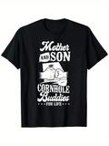 Men's T-Shirt Mother And Son Fist Bump With Bold Playful Lettering T Shirt