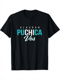 Men's T-Shirt Bold Statement Lettering With Contrasting Blue And White Typography T Shirt