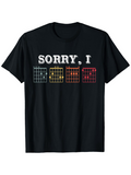 Men's T-Shirt Sorry I Colorful Chord Diagrams With Musical Instrument Theme